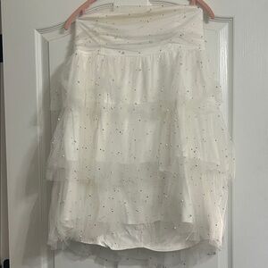 Storia Strapless White Layered Dress